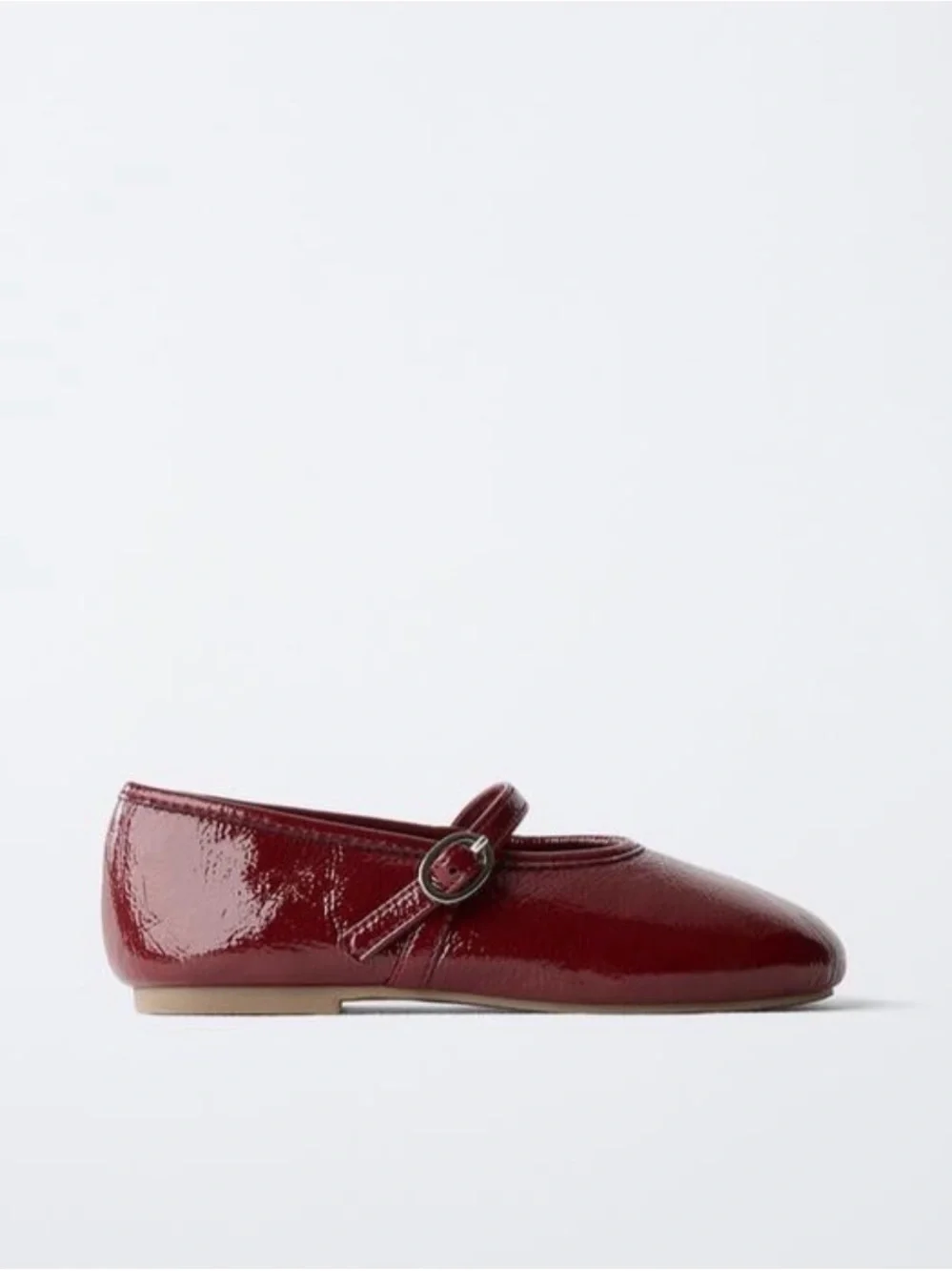 Zara Girls Patent Mary Jane Shoes in Deep Red